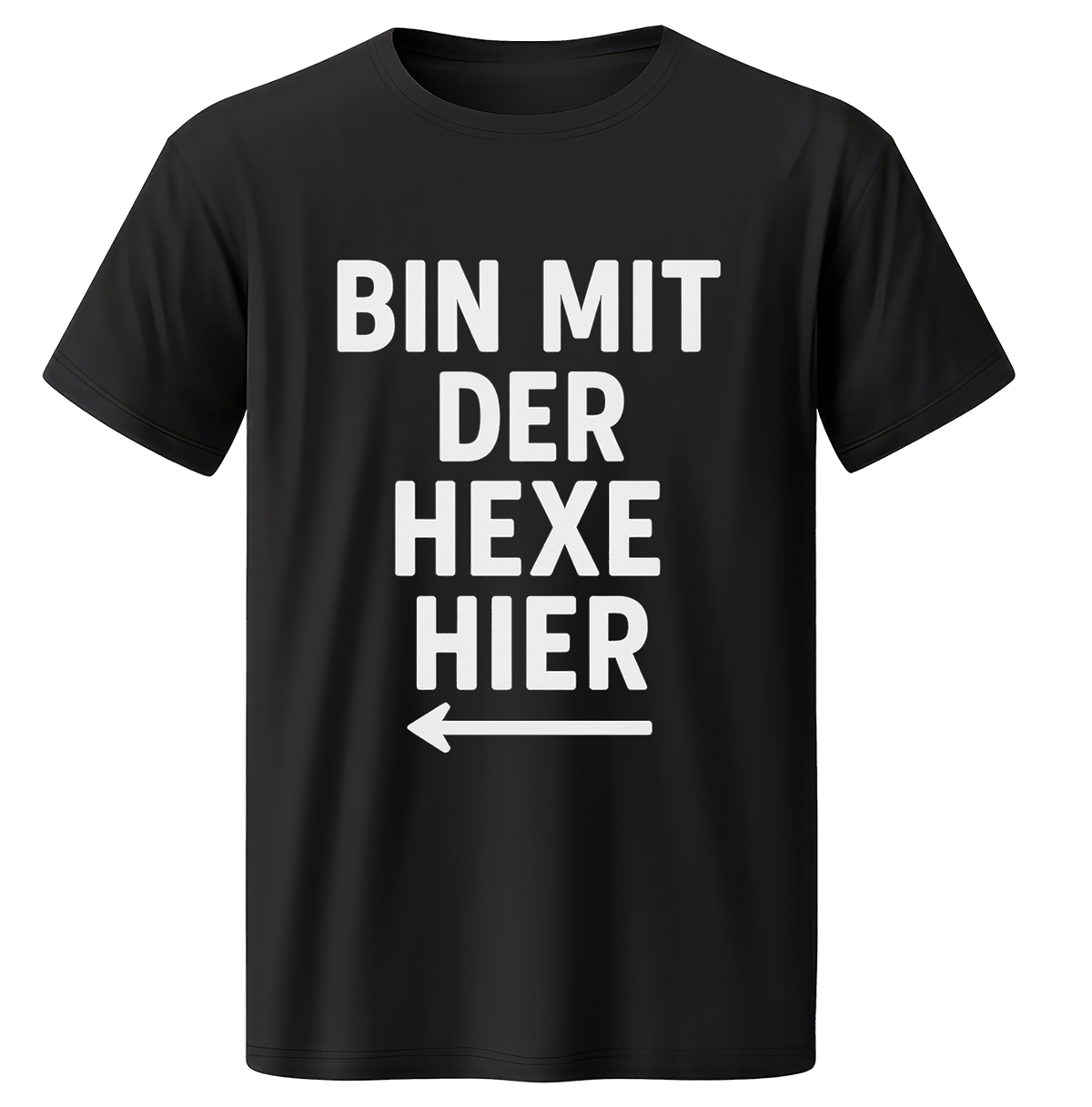 Shirt - Bin mit der Hexe hier Fullprint