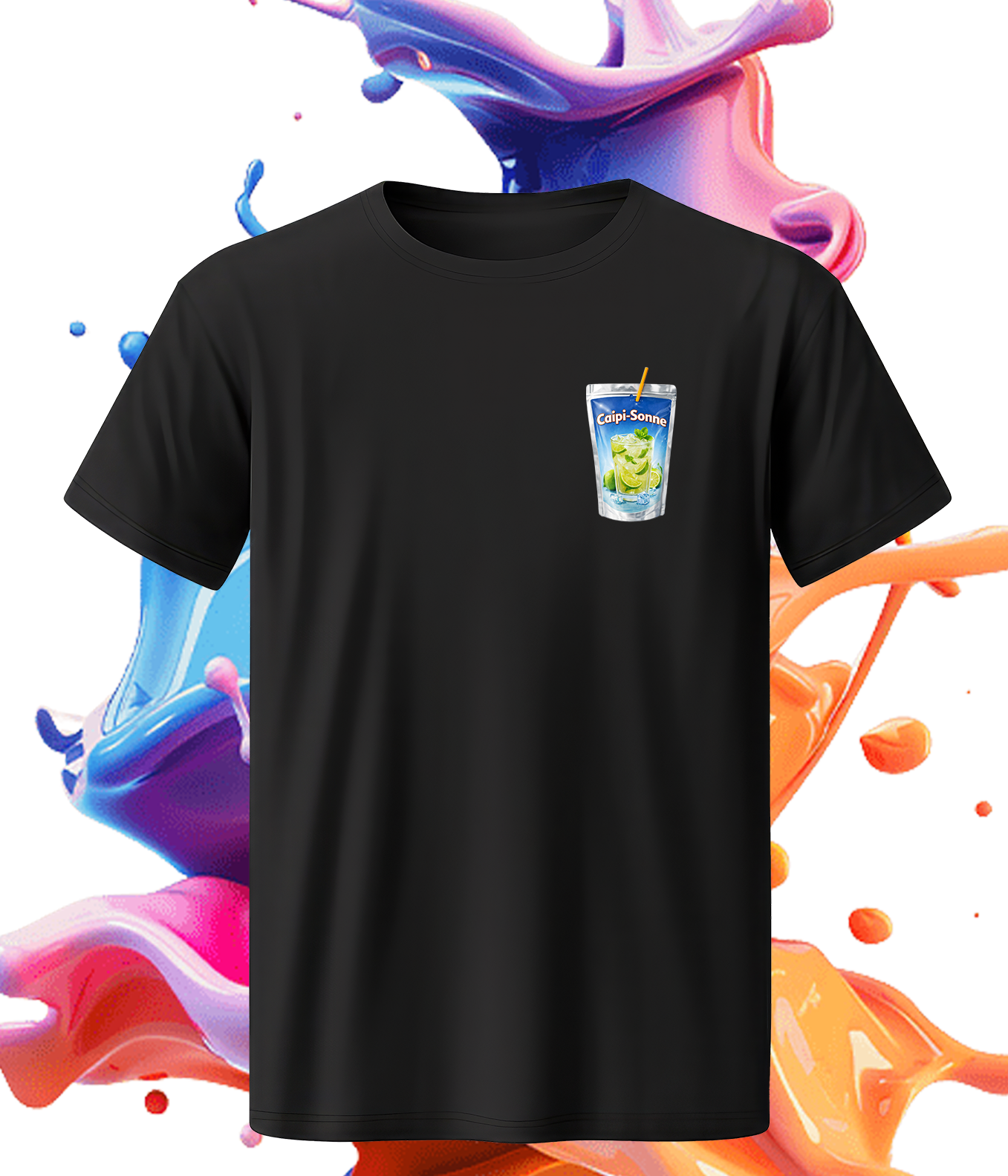 Caipi-Sonne T-Shirt – Kleiner Brustprint | Lustiges Cocktail Shirt | KoalaPrint