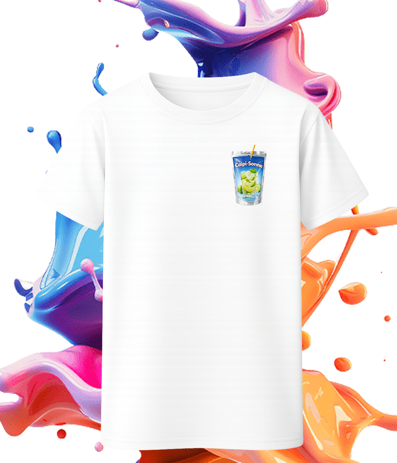 Caipi-Sonne T-Shirt – Kleiner Brustprint | Lustiges Cocktail Shirt | KoalaPrint