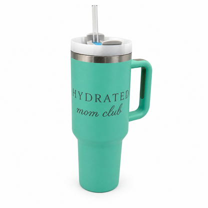 Hydrated Mom Club – Edelstahl Thermobecher 40oz mit Gravur