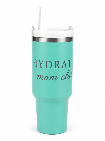 Hydrated Mom Club – Edelstahl Thermobecher 40oz mit Gravur