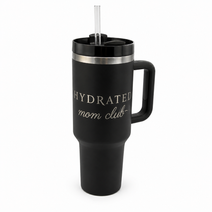 Hydrated Mom Club – Edelstahl Thermobecher 40oz mit Gravur