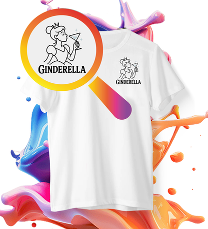 GINDERELLA T-Shirt – Lustiges Party Shirt mit Cocktail Motiv