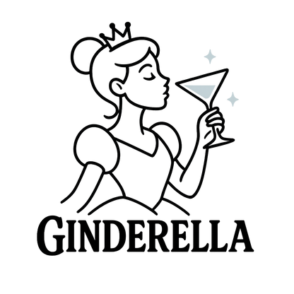 GINDERELLA T-Shirt – Lustiges Party Shirt mit Cocktail Motiv