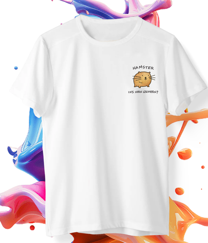 Shirt - Hamster ins Hirn geschissen? – Minimal Line-Art Fun T-Shirt | Unisex