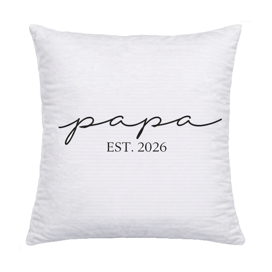 Papa EST. 2026 Kissen – Geschenk für werdende Väter | Minimalistisches Deko Kissen | KoalaPrint
