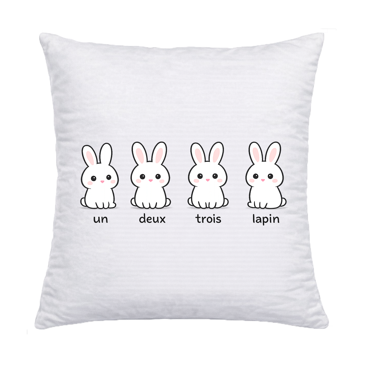 Un Deux Trois Lapin Kissen – Süßes Hasen Design | Geschenk für Kinder & Baby | KoalaPrint