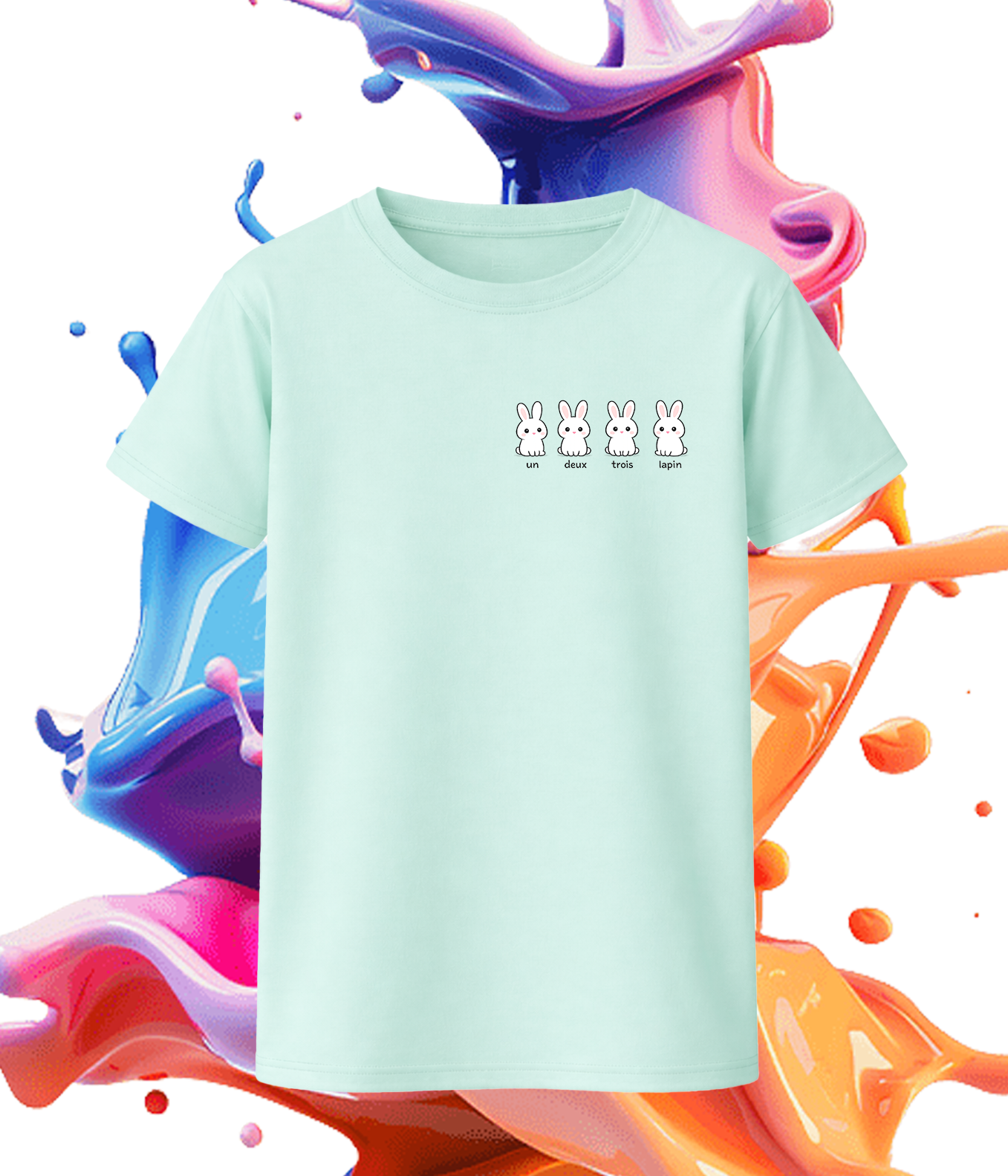 Un Deux Trois Lapin Shirt – Süßes Oster T-Shirt mit Hasen | Französisches Design | KoalaPrint
