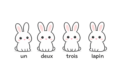 Un Deux Trois Lapin Shirt – Süßes Oster T-Shirt mit Hasen | Französisches Design | KoalaPrint