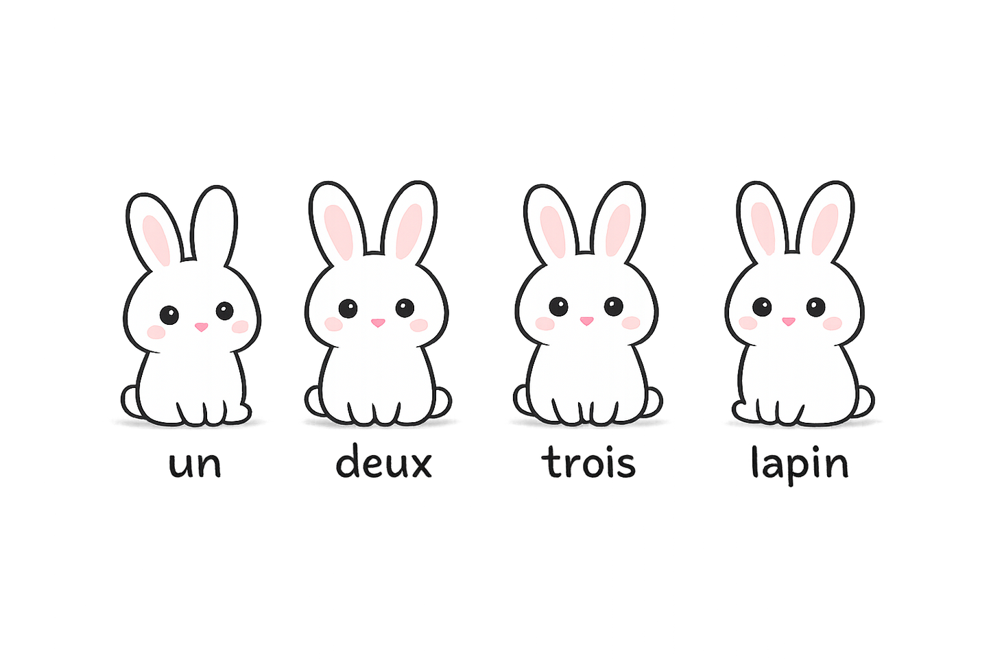 Un Deux Trois Lapin Kissen – Süßes Hasen Design | Geschenk für Kinder & Baby | KoalaPrint